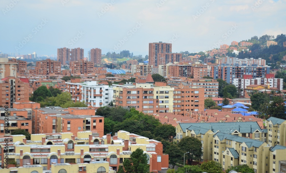 
city ​​landscape with high and low residential buildings