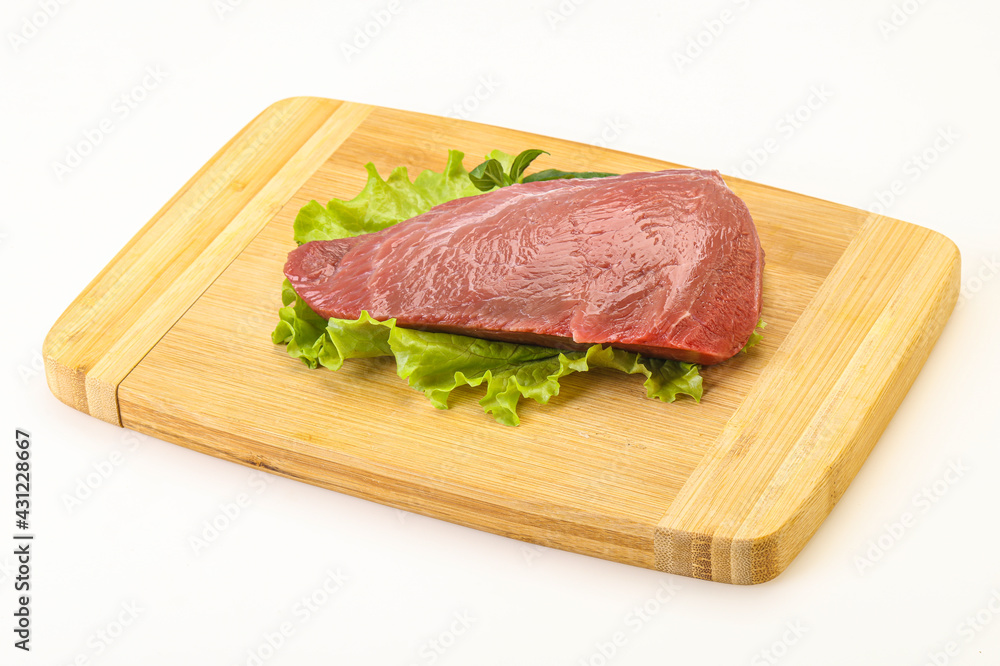 Raw beef piece for cooking