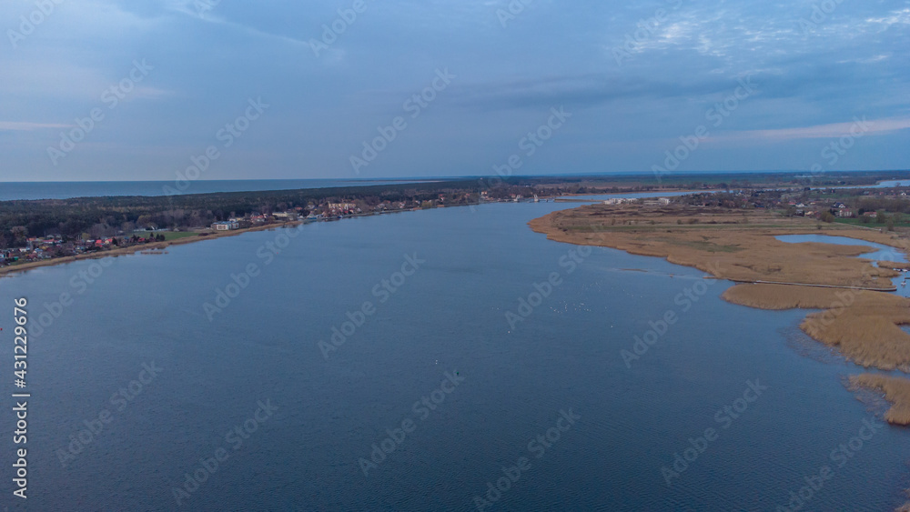 Vistula River view from above. Gdansk, Poland. 