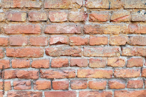 old red brick wall texture. Brick wall of historical bricks.