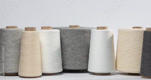 Large vintage spools with cotton thread