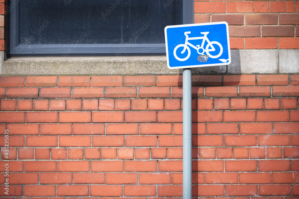 Cycle lane sign to allow bicycles on road Cycle lane sign to allow bicycles on road