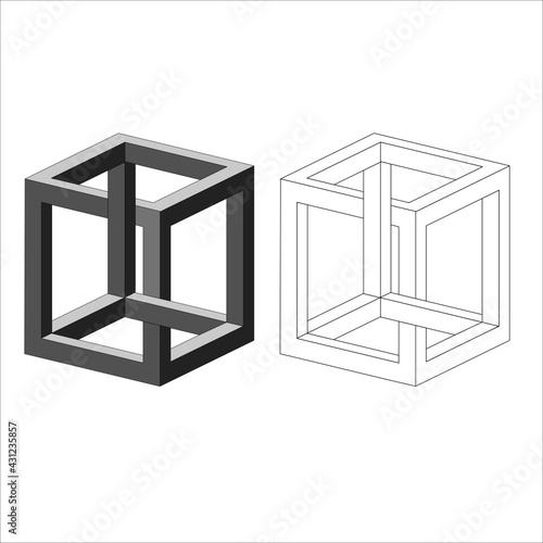 An optical illusion. A cube with incredible faces