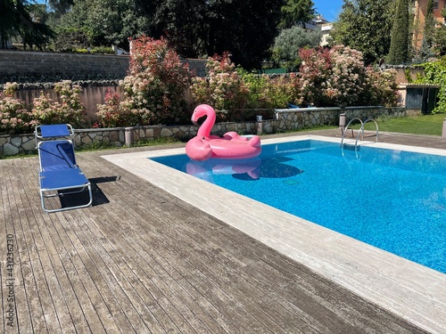 child playing in the pool