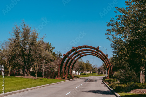 Katy, Texas, USA -February 15, 2021: Cane Island Residential Home Community with Community Park and Amenities,located near Houston, TX