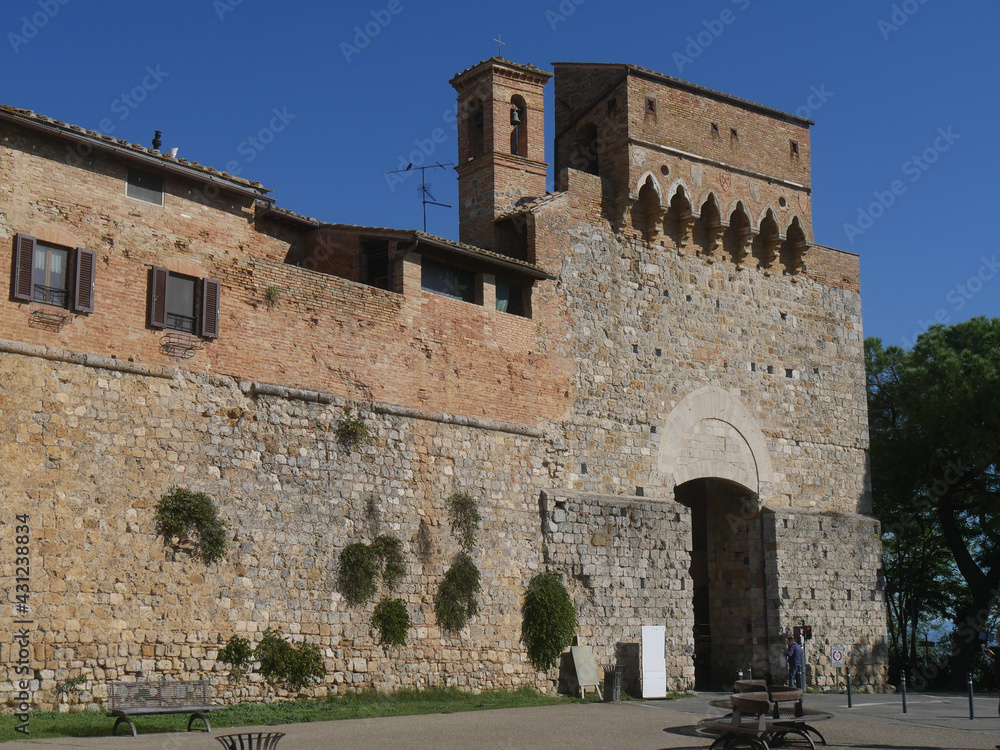 San Giovanni gate along the Walls of San Gimignano