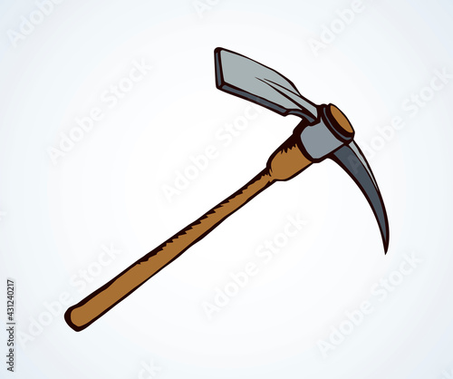 Pick axe icon. Vector drawing sign