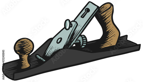 Hand plane icon  style color vector illustration