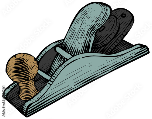 Wooden plane icon  style color vector illustration