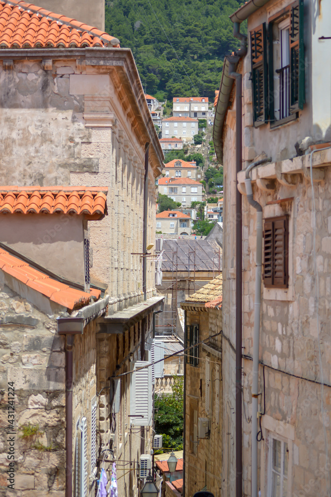 Red rooftops of town Dubrovnik on June 18, 2019. Some episodes of the Game of Thrones filmed there. Red rooftops of town Dubrovnik on June 18, 2019. Some episodes of the Game of Thrones filmed there.