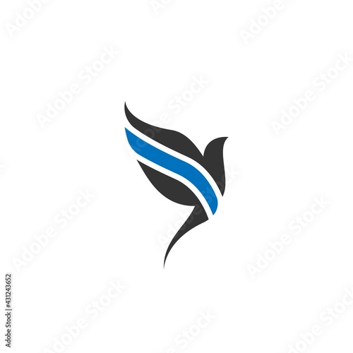 Simple Design of Swift Bird logo icon template vector illustration