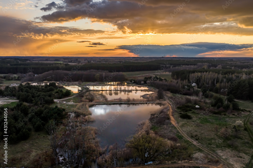Sunset at the ponds in Petrykozy Sunset at the ponds in Petrykozy