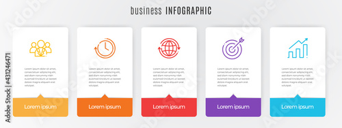 Modern timeline infographic template 5 steps