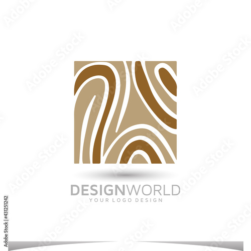 hand made wood furniture vector logo design template.