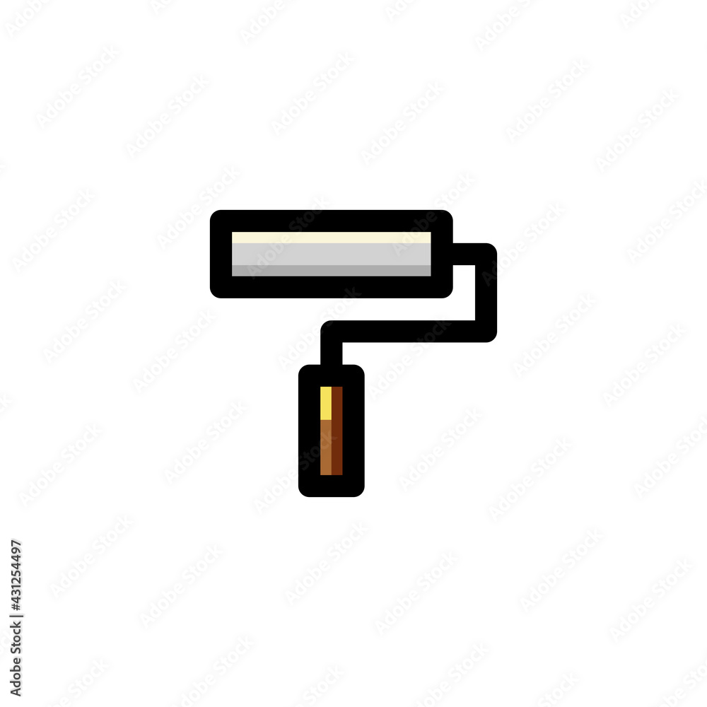 Paint Roller Industrial Outline Icon Logo Vector Illustration. Paint Roller Industrial Outline Icon Logo Vector Illustration.