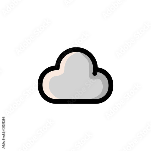 Cloud Technology Outline Icon Logo Vector Illustration.