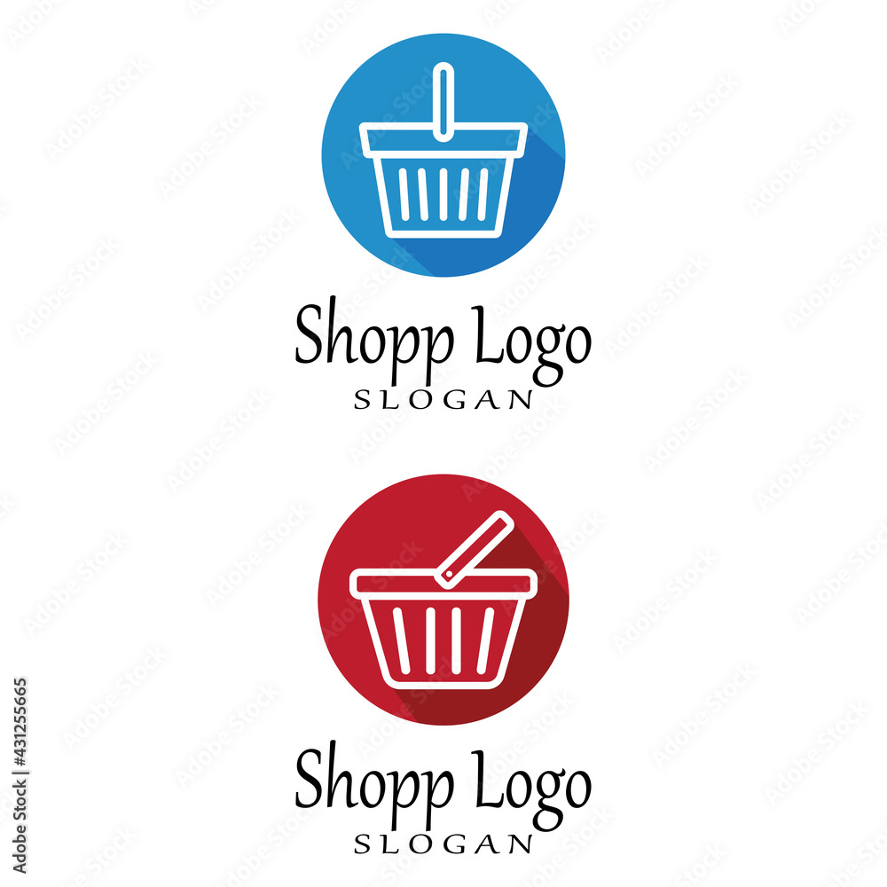 Basket store and Shopping Cart Logo vector Template Illustration Design Basket store and Shopping Cart Logo vector Template Illustration Design
