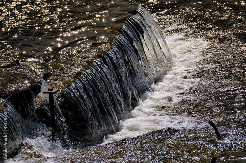 water flowing over rocks