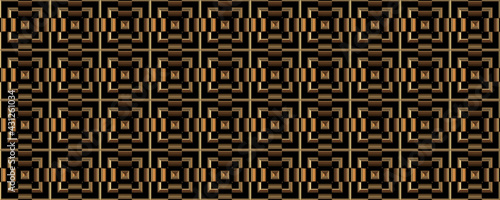 Seamless bronze square grid, wall decoration texture background