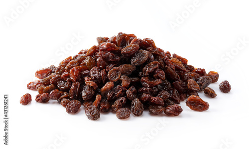 Raisins on a white background
