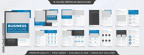 set of minimalist business bifold brochure template with simple style and modern layout 