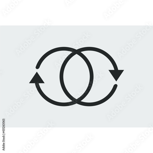 image of two interlocking circle vectors and arrowheads on the sides