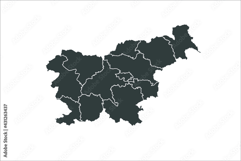 Slovenia Map black Color on White Backgound	