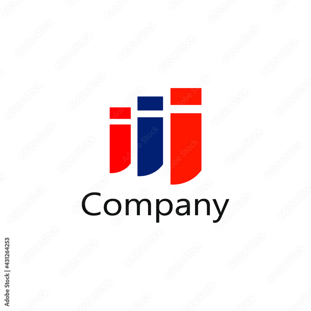three letter i lined logo abstract and various colors three letter i lined logo abstract and various colors