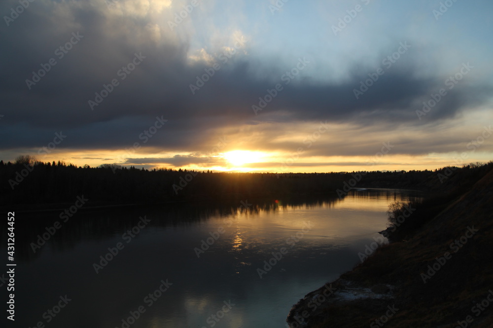 Spring Sunset, Gold Bar Park, Edmonton, Alberta Spring Sunset, Gold Bar Park, Edmonton, Alberta