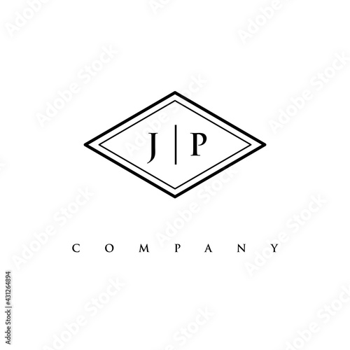 initial JP logo design vector