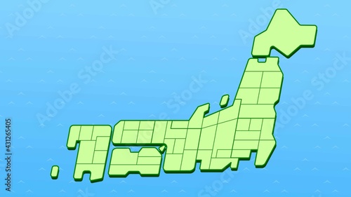簡略した日本地図