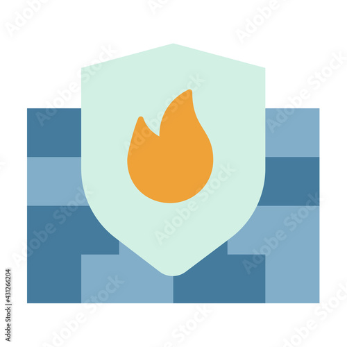 firewall security anti virus protection single isolated icon with flat style