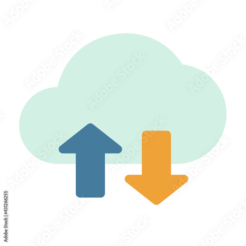 connection transfer cloud wireless single isolated icon with flat style