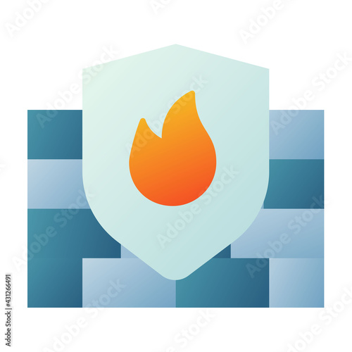 firewall security anti virus protection single isolated icon with smooth style