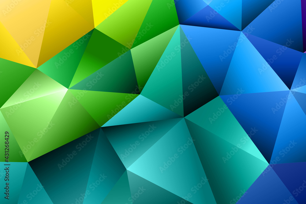 Fototapeta premium Polygonal rainbow mosaic background. Abstract low poly vector illustration. Triangular pattern in halftone style. Template geometric business design with triangle for poster, banner, card, flyer