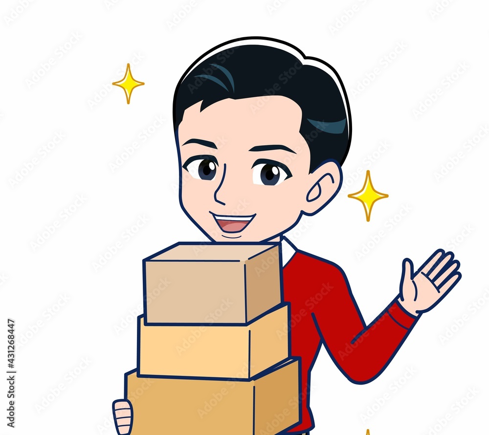 赤い服を着た男性