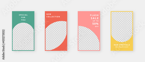 Social media template. Trendy editable social media stories template. Mockup isolated. Template design. Vector illustration.