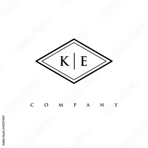 initial KE logo design vector