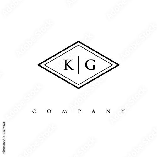 initial KG logo design vector