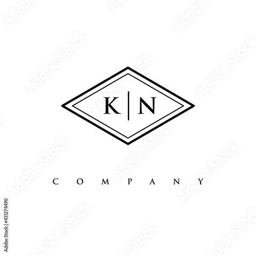 initial KN logo design vector