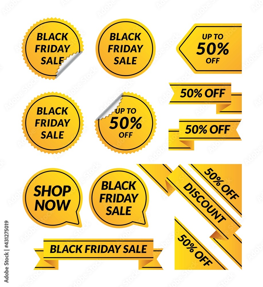 Set of promotion sale label vector Set of promotion sale label vector