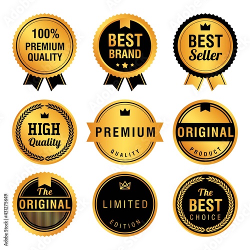 Set of brand label vector