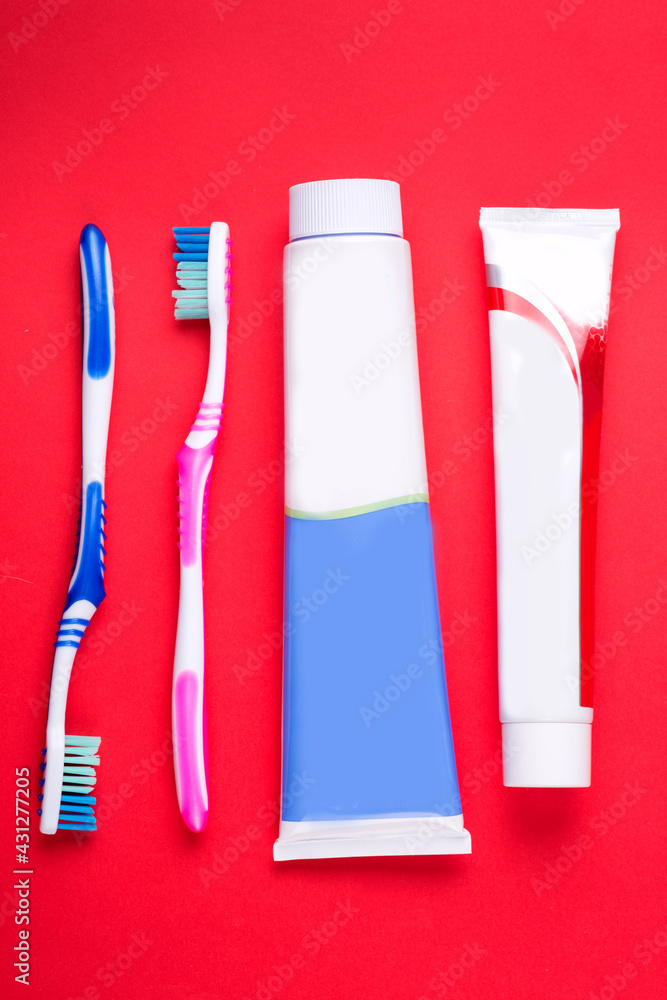 toothbrush and toothpaste close-up. dental care