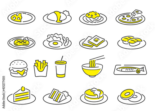 ベクターイラスト素材：料理、メニュー、セット
