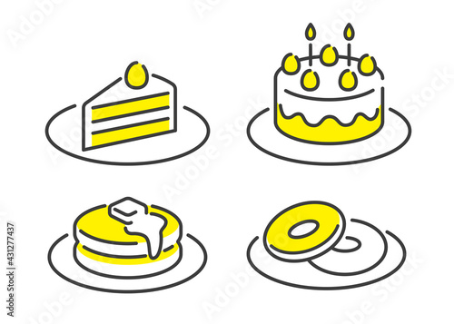 ベクターイラスト素材：スイーツ、ケーキ、ドーナツ
