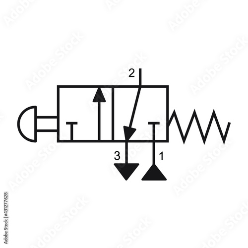 Vector illustration symbol directional pneumatic control valves 3-2 way  © Werachat