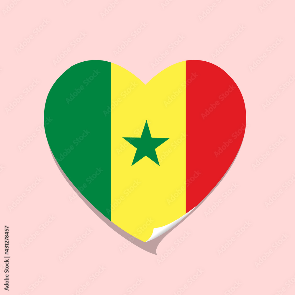 I love Senegal flag heart I love Senegal flag heart