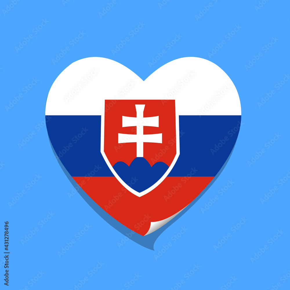 Fototapeta premium I love Slovakia flag heart