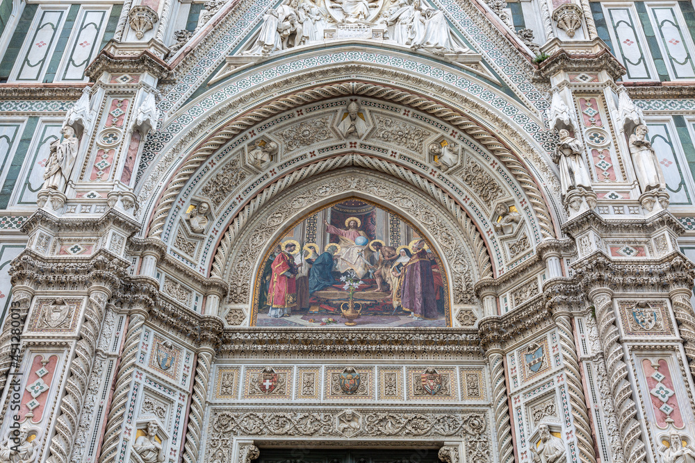 Details from Santa Maria del Fiore cathedral in Florence Details from Santa Maria del Fiore cathedral in Florence