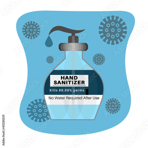Hand sanitizer protection with corona virus covid-19 hand wash sanitizer protect with virus and bacteria.